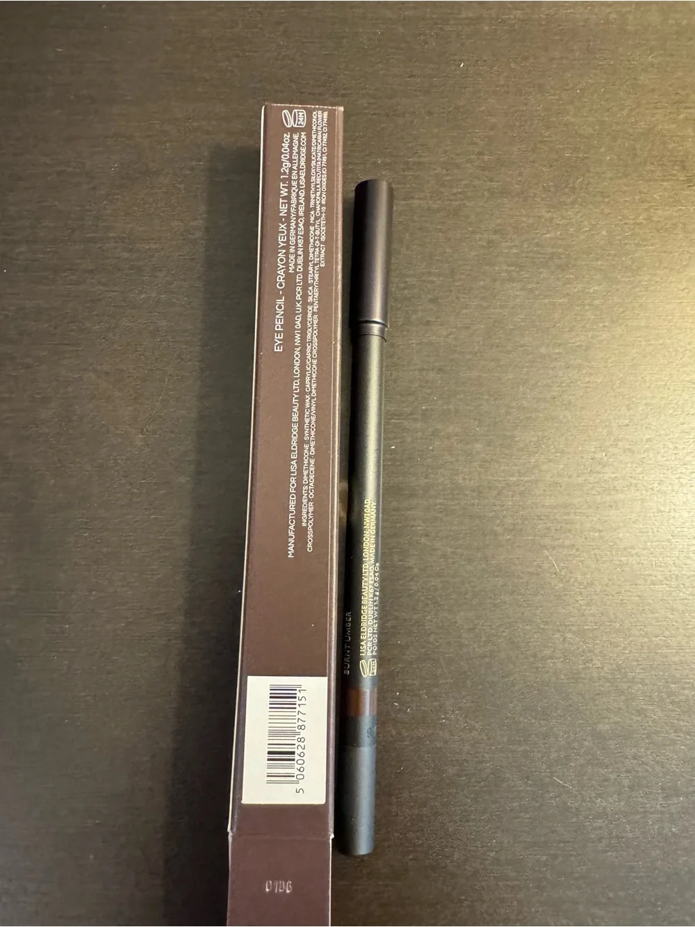 Lisa Eldridge Seamless Glide Eye Pencil Burnt Umber 1.2 g .04 oz Full Size NIB